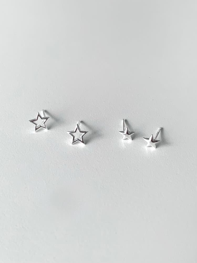 (silver925/ 2type) ﻿basic star earring 별 귀걸이