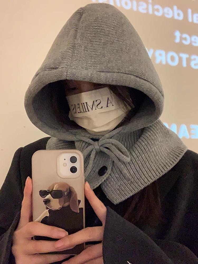 니트 바라클라바 후드(5컬러)