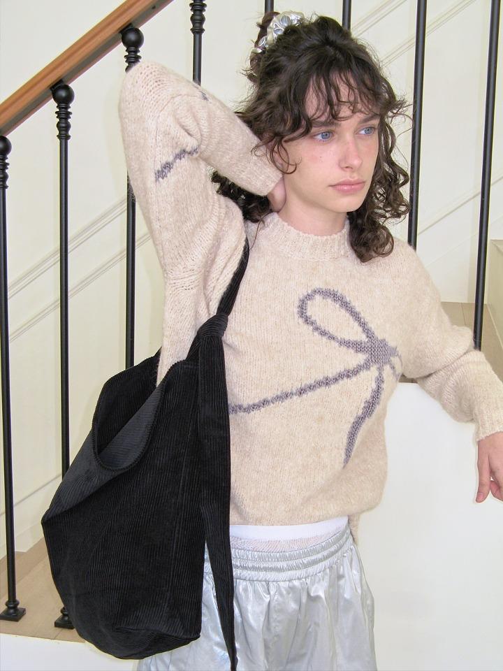 KNOT BAG [L] CORDUROY BLACK