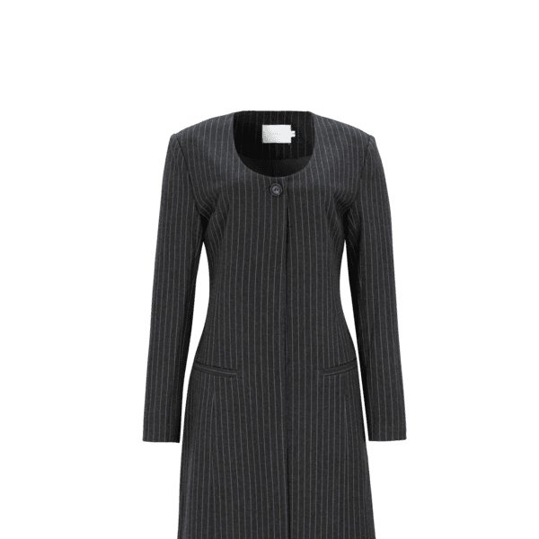 FLYING.S pinstripe maxi coat