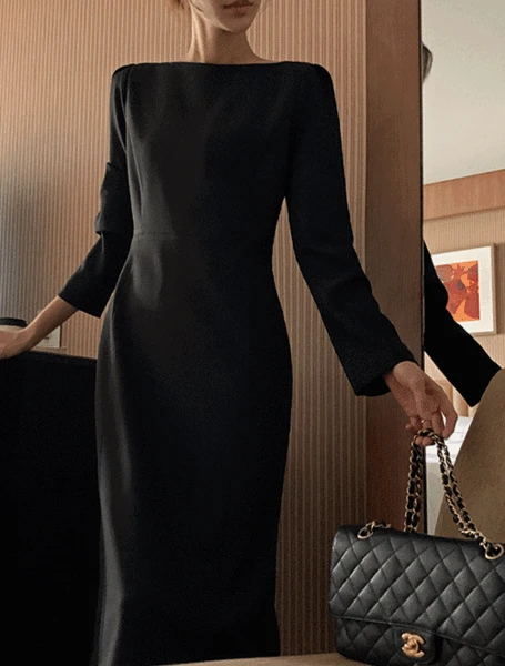 [보트넥긴팔추가/하객룩1위🏆/한끗다른포인트][7천장돌파][made] 프리미엄 라엔 레이어드 롱 H라인 원피스 (봄/간절기/데일리/데일리룩/출근룩/데이트룩/하객룩/격식룩/오피스룩/원피스/레이어드/레이어드원피스)