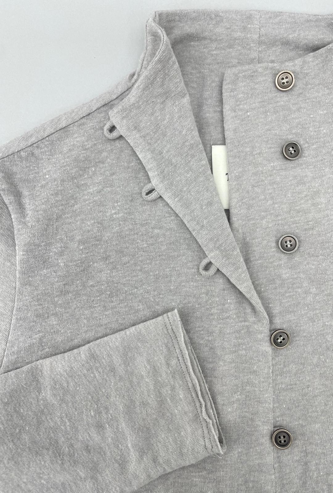 High Neck Button Top