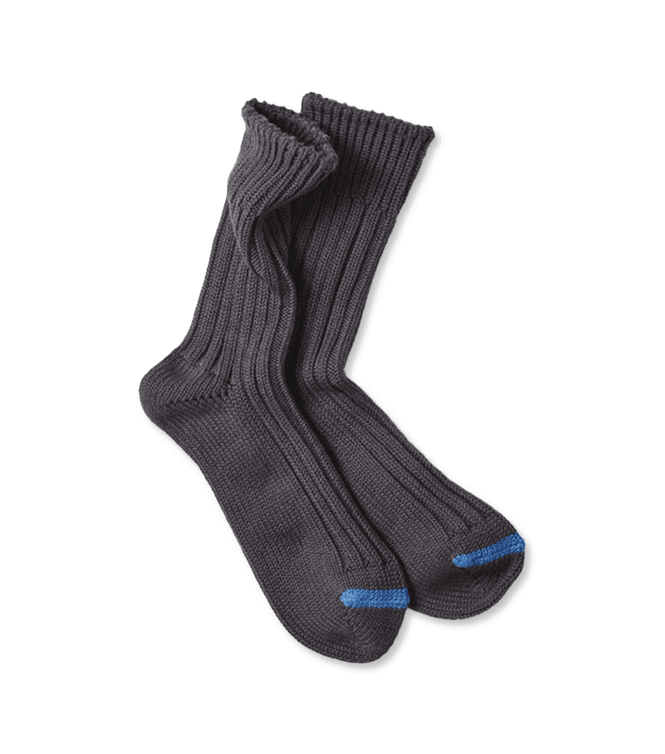 [ROTOTO] R1523 CHUNKY RIB CREW SOCKS 'CHARCOAL\'