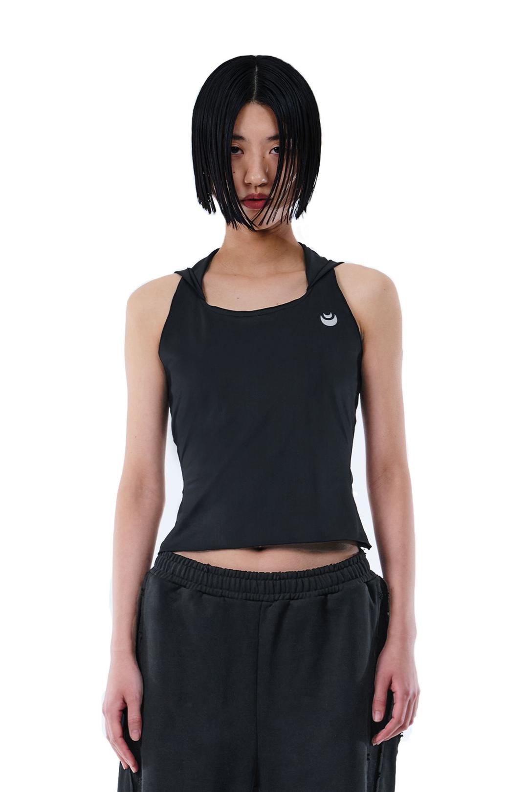 TIGHT HOODIE TANK - BLACK