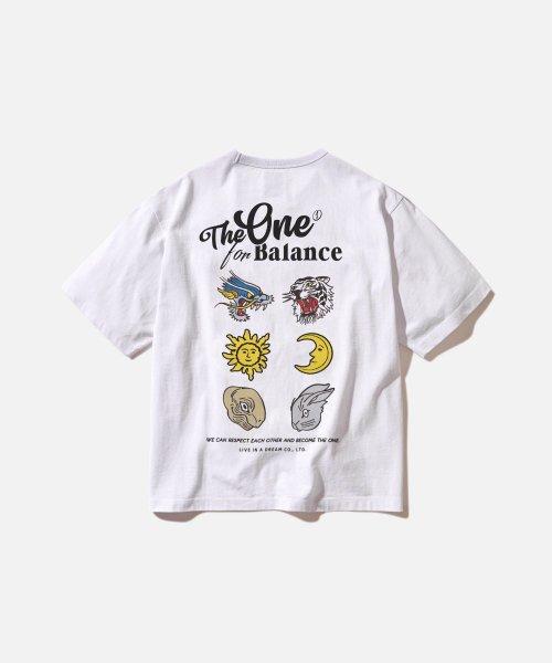 MUTUAL SIGN HALF SLEEVE TEE-WHITE