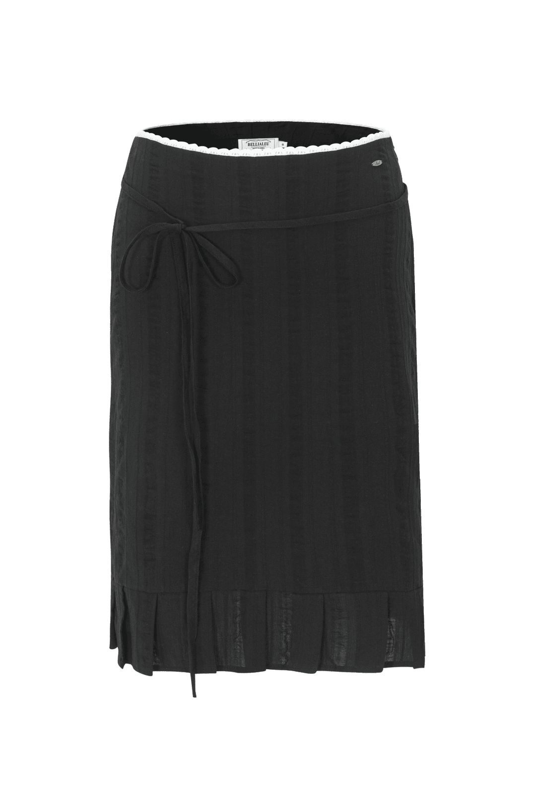 Pleats ribbon midi skirt
