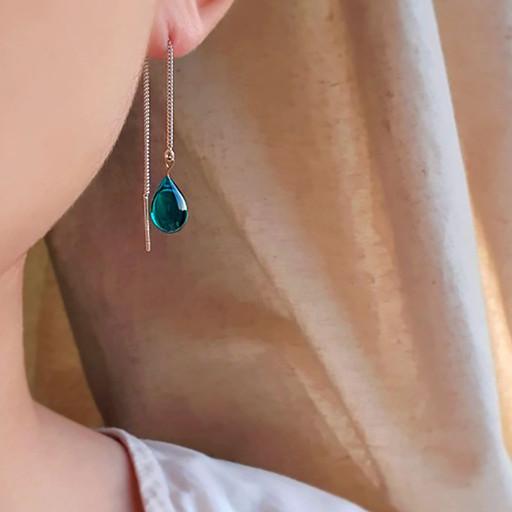 유리공예💧바다빛 물방울귀걸이