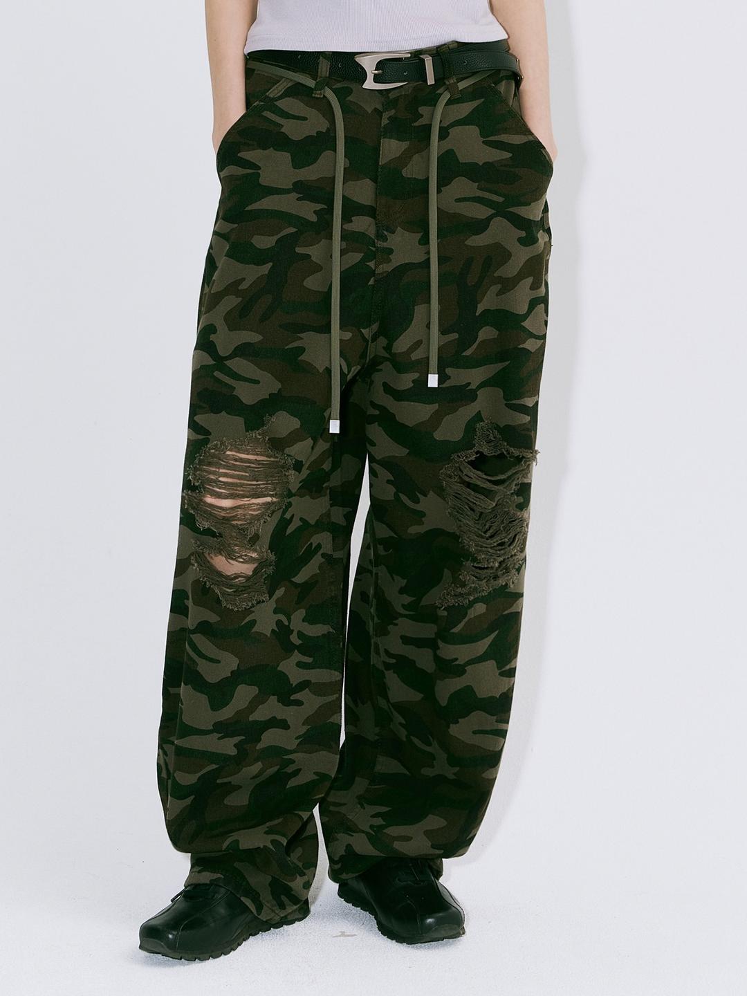 DAMAGED BALLOON PANTS_CAMO