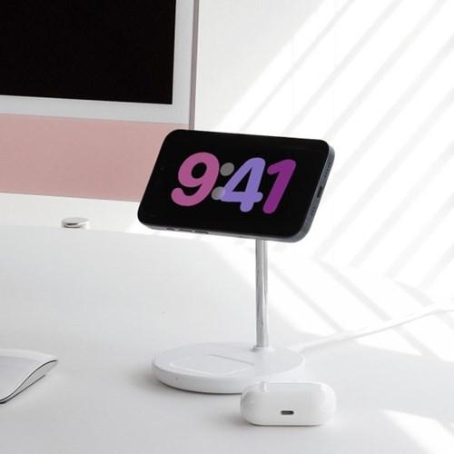 알로코리아 2in1 스노우 화이트 맥세이프 충전기 UC225WMS