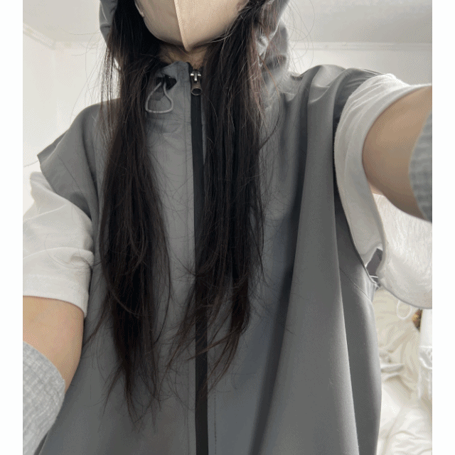 gorpcore hood string vest (UNISEX/two-way)