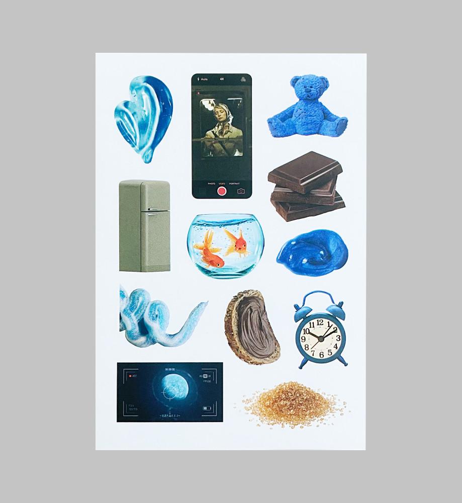 blue 오브젝트 스티커 인스