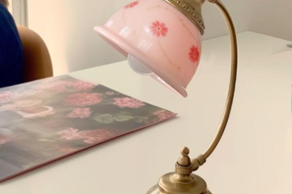 [해외] 러블리 플라워 무드등 단스탠드 조명 로맨틱 핑크 옐로우 책상 테이블 인테리어