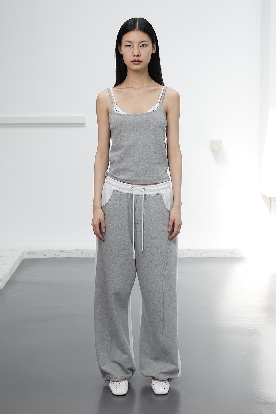 REVERSE BANDING PANTS / LIGHT GRAY