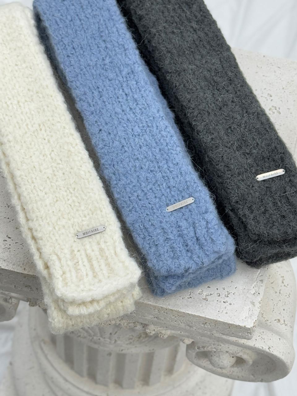 WOOL KNIT MUFFLER / IVORY