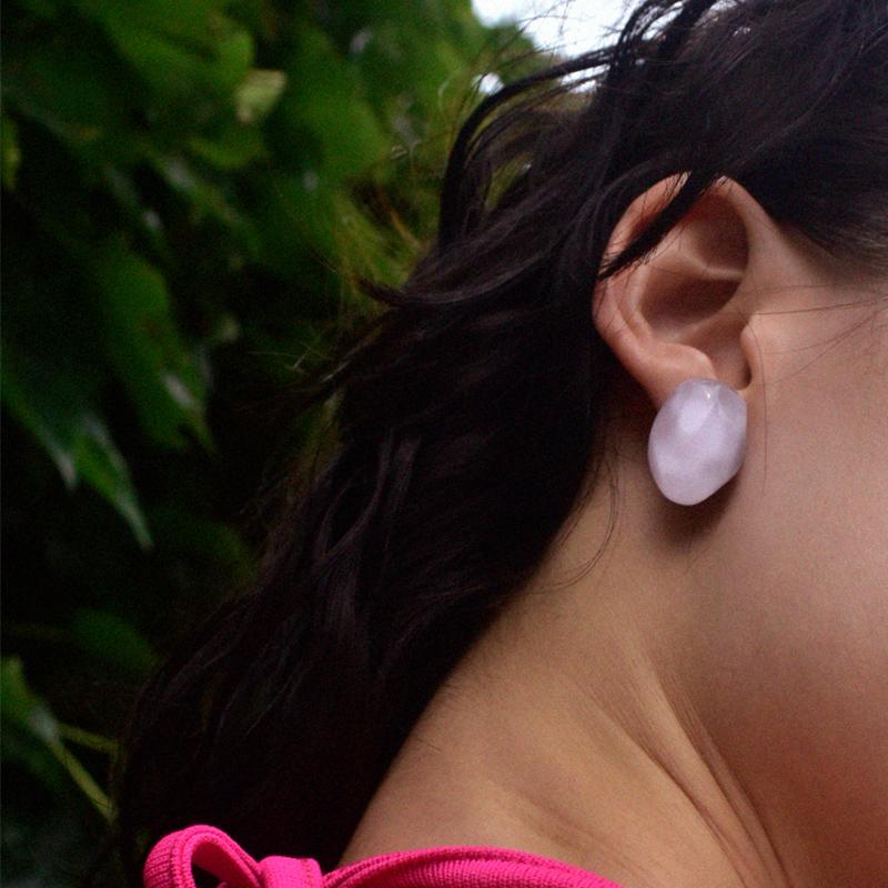 Wave Earring_Soft Purple   스터드귀걸이