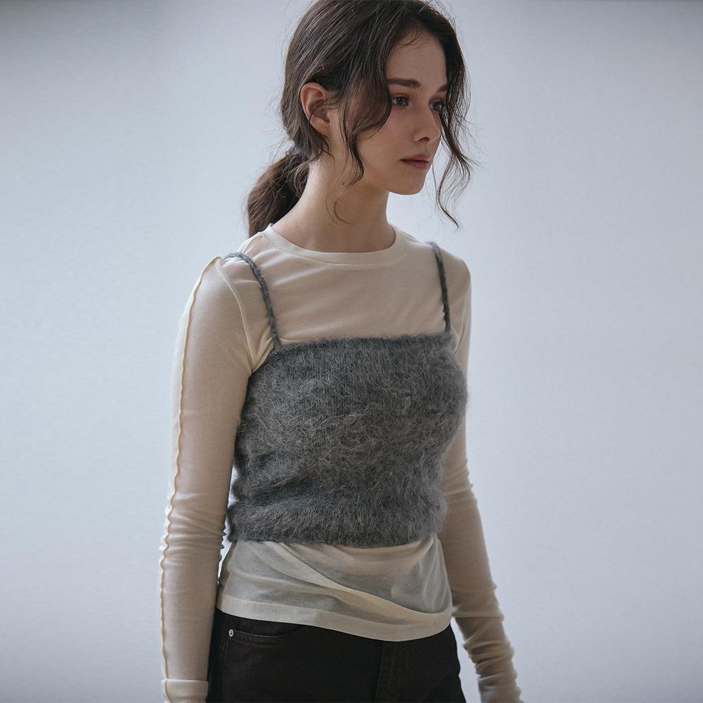 BABY ALPACA KNIT BUSTIER_GREY