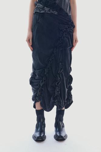 "POUR" Tencel Skirt (Charcoal)