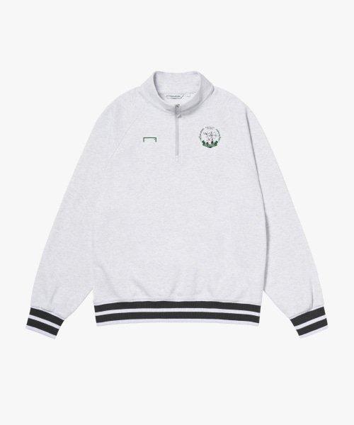 FC EMBLEM QUARTER ZIP-UP-MELANGE GREY