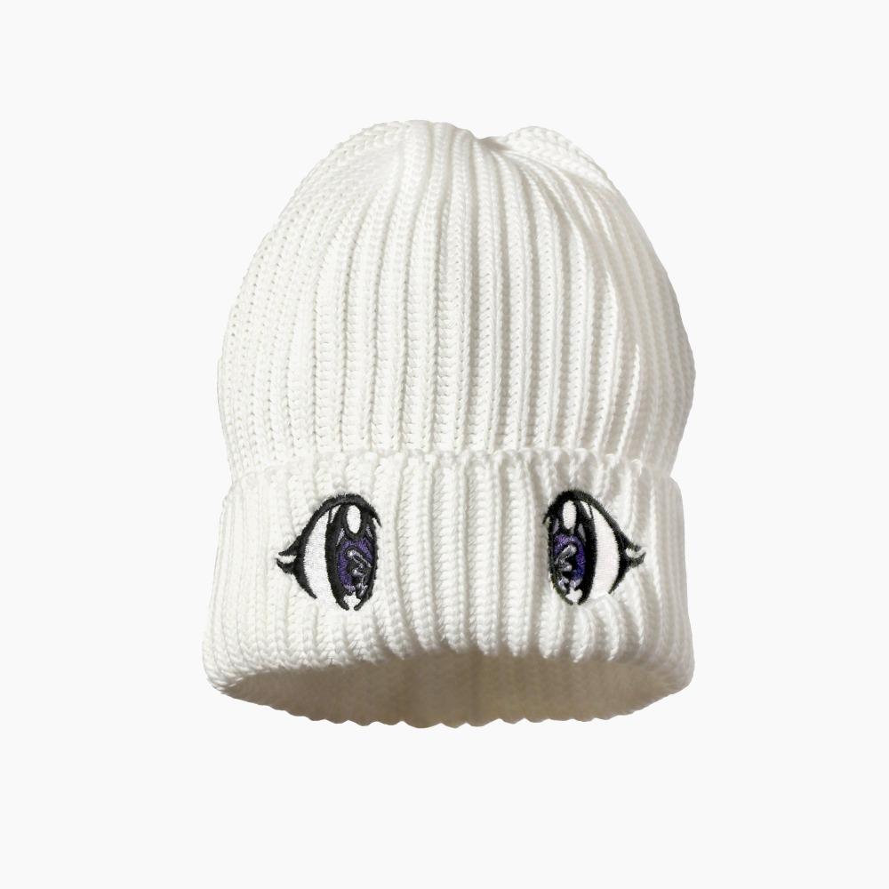 Needles x Kae Tanaka Watch Cap - KT Eyes Emb. "A-Off White A\"