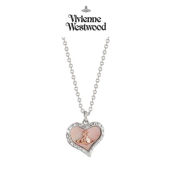 비비안웨스트우드 ladis petra heart Necklace 레이디 페트라 목걸이 실버핑크