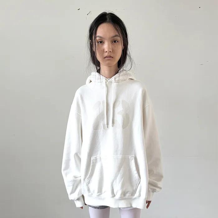 VINTAGE WASHED HOODIE IN OFF WHITE