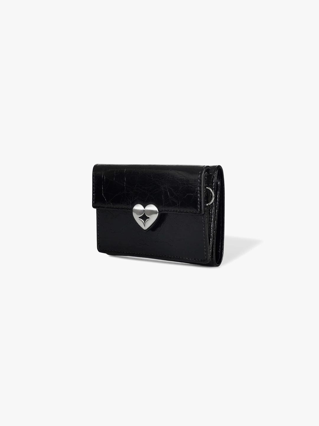 HEARTY TRIPLE WALLET - BLACK