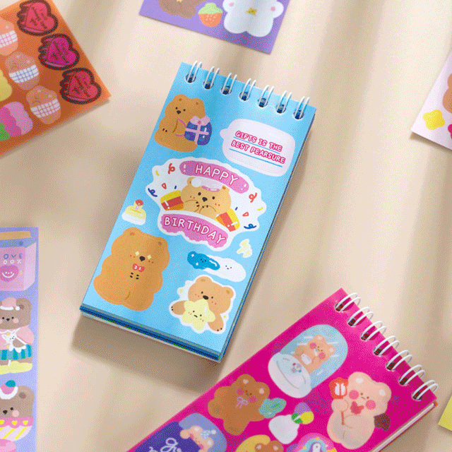 [1+1할인]대용량 스티커북 50매 스티커팩 다꾸 아이템 다꾸스티커 곰돌이스티커 토끼스티커 스티커모음 럭키백