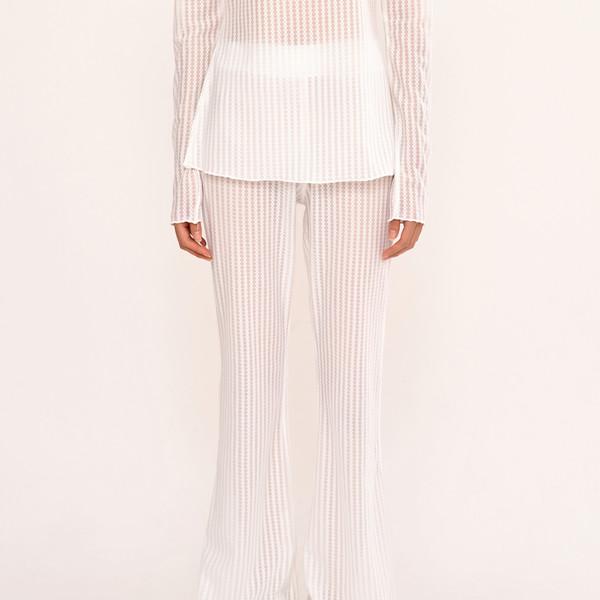 See-through Bootcut Leggings - White