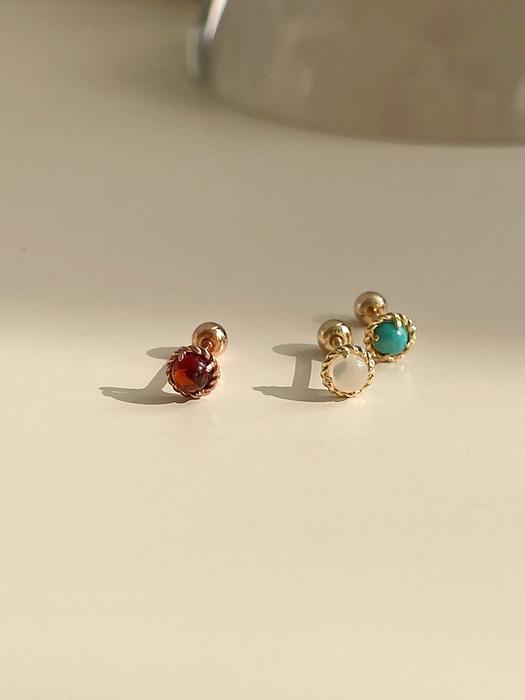 14k 빈티지 원석 피어싱