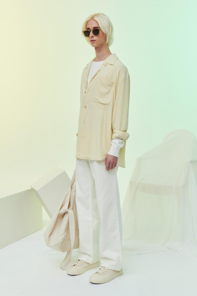 세미오버 2WAY 새틴 텐셀 셔츠 BUTTER