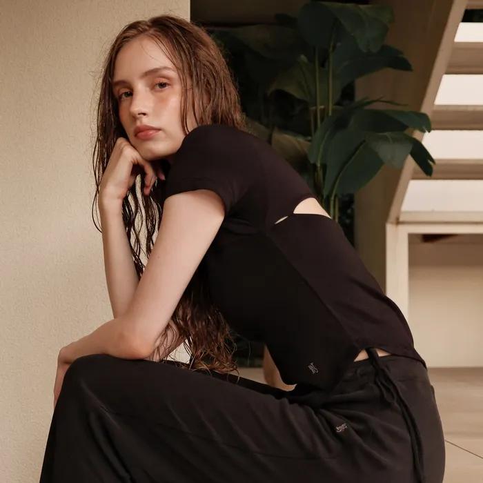 [2차] Tube Layered Slit Top - black