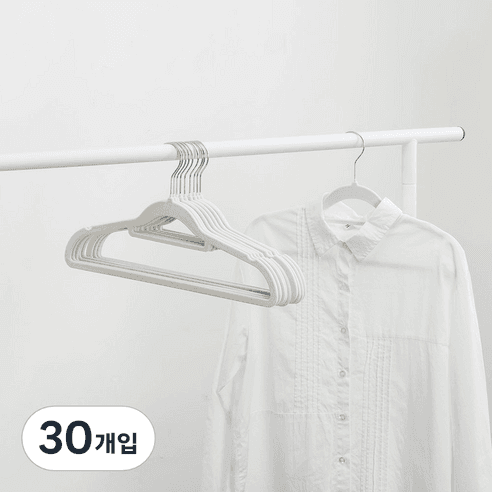 코멧 홈 벨벳 논슬립 옷걸이, 화이트, 30개