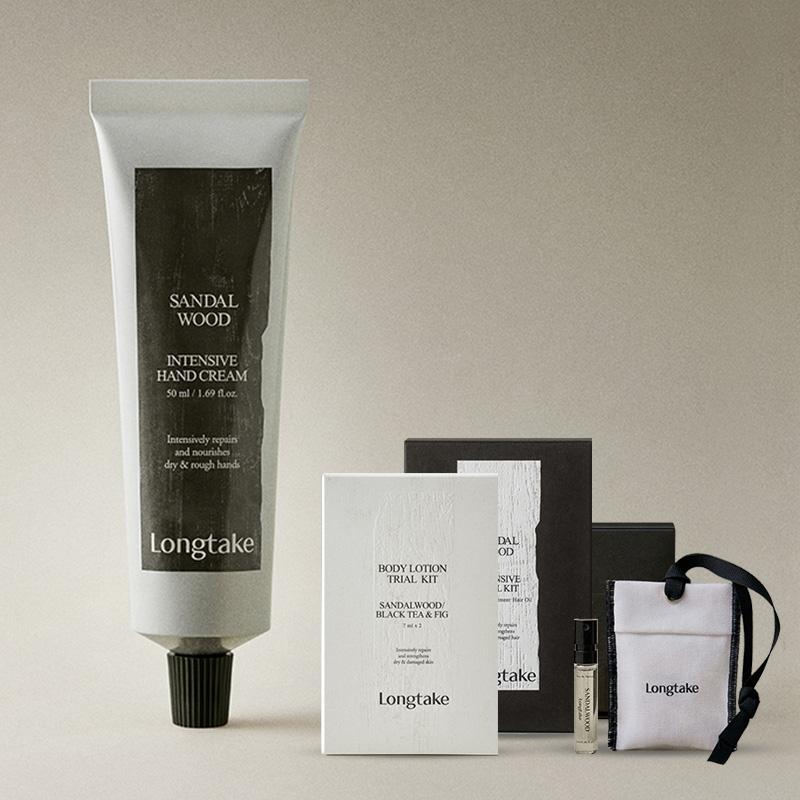롱테이크 퍼퓸 핸드크림 샌달우드 50ml+오드 퍼퓸 키트