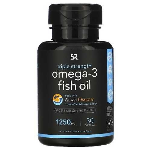스포츠리서치 트리플 스트렝스 오메가3 피쉬오일 1250mg 30정 [해외구매]