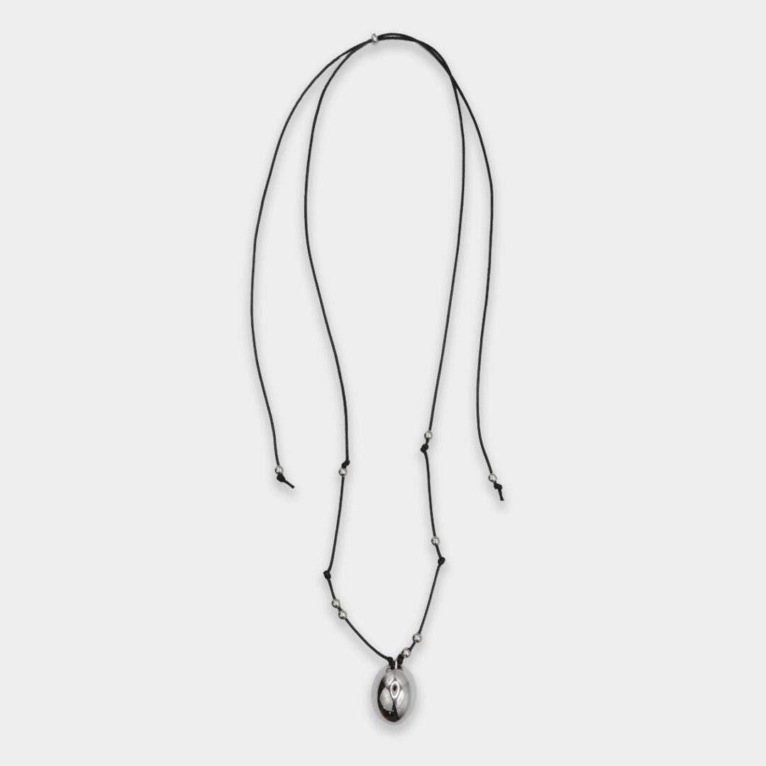 Oval long Leather Necklace