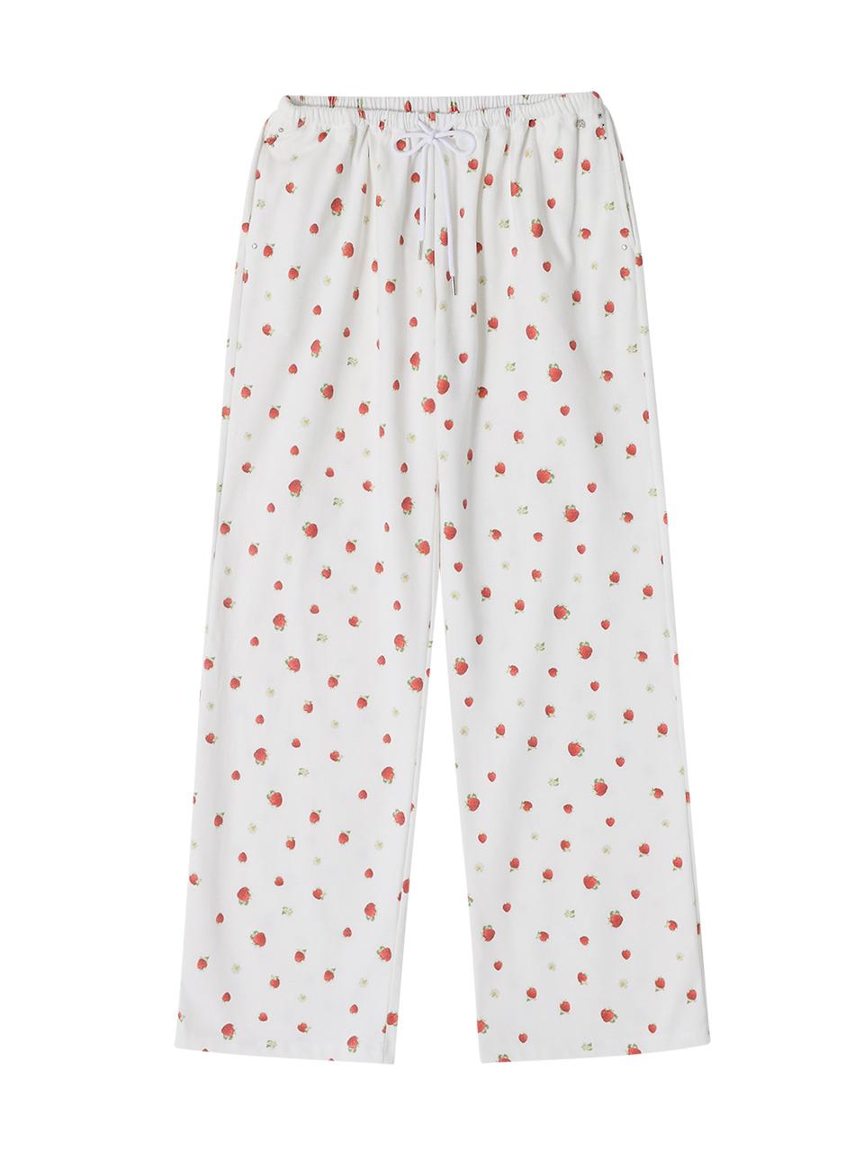 STRAWBERRY COTTON SWEAT PANTS_WHITE