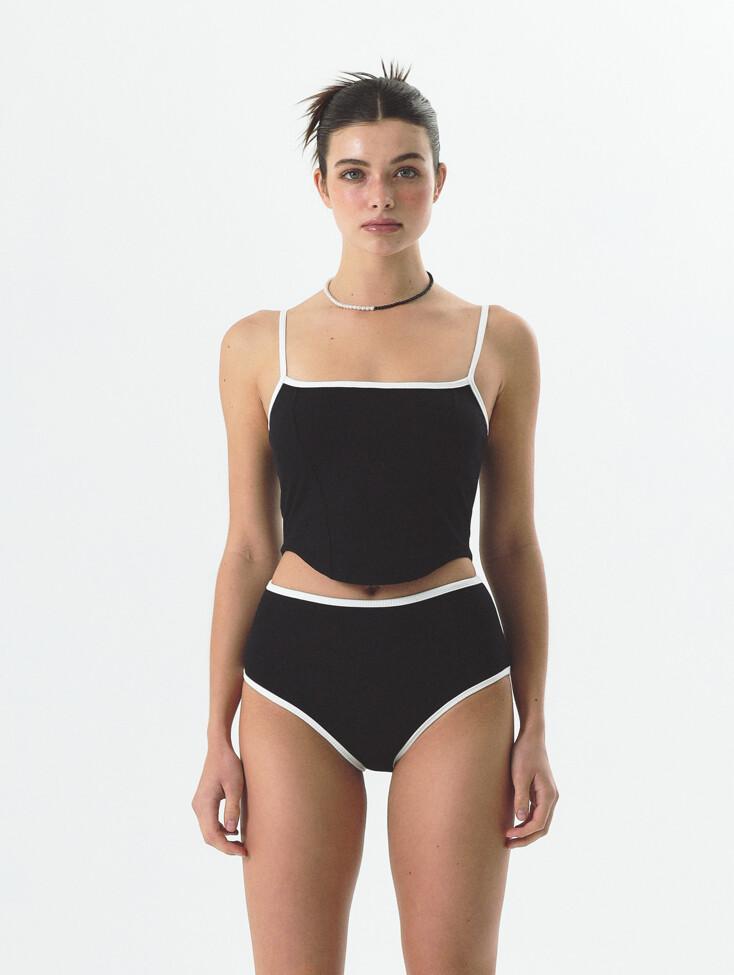 BLACK WAFFLE STRAP SET