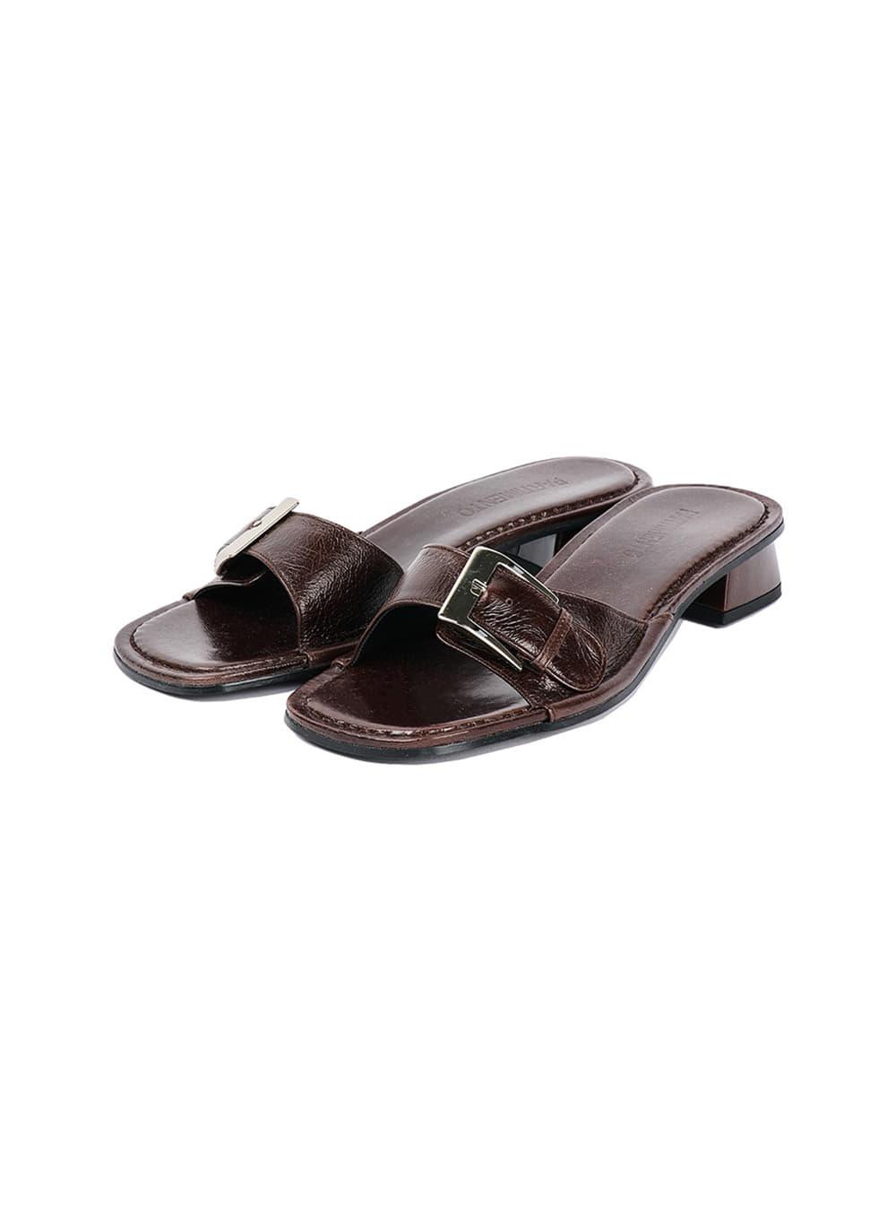 [WOMEN] STRAP BELTED SANDAL_BROWN