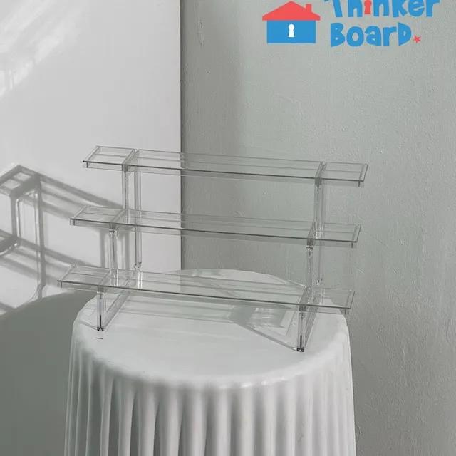 [주문폭주⭐️] 투명 피규어 레고 화장품 진열대 거치대 계단 선반 받침대 전시대 정리 수납 보관 3단 계단식 조립 화장대 향수 립스틱 매니큐어