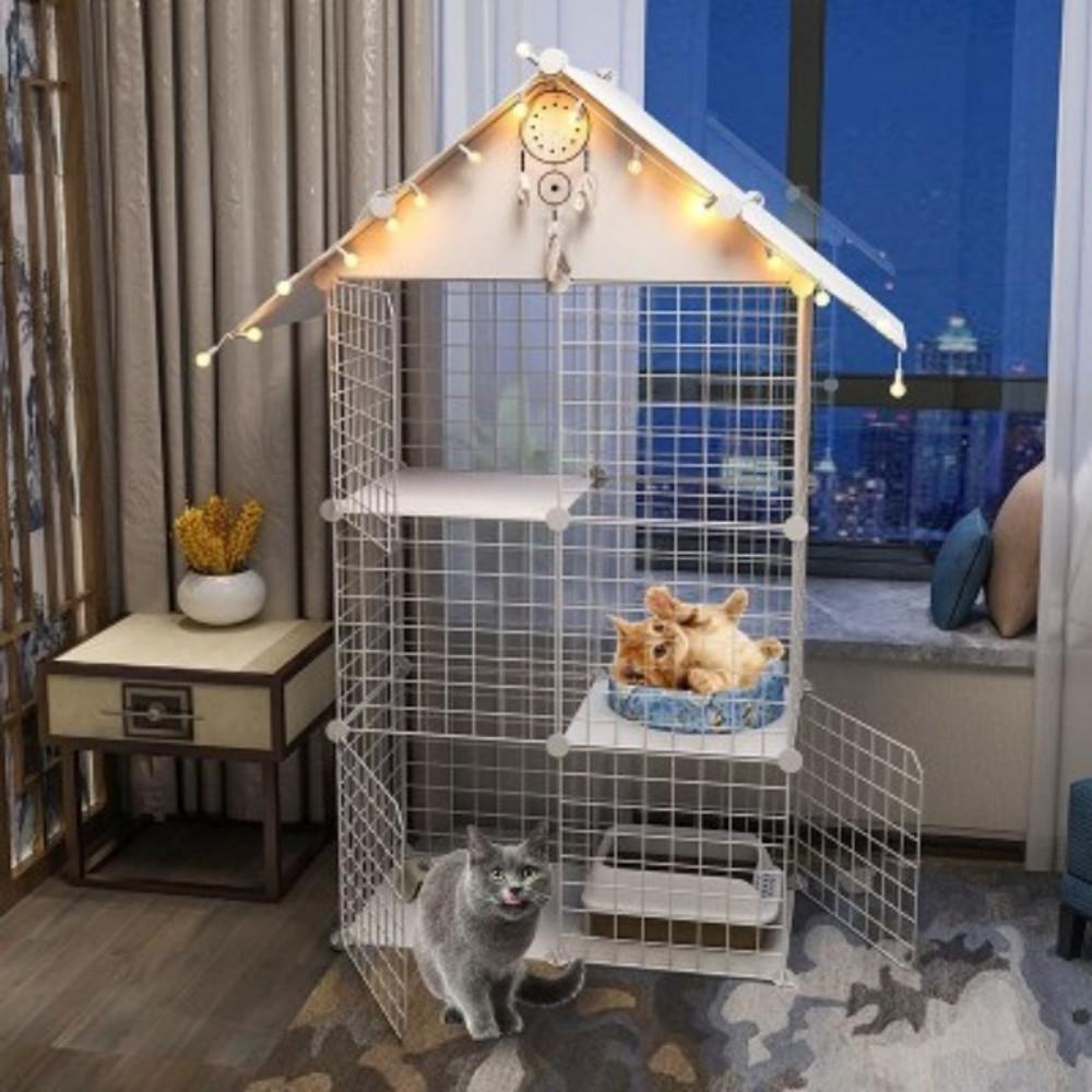 강아지 고양이 울타리 팬스 철망 투명 가림막