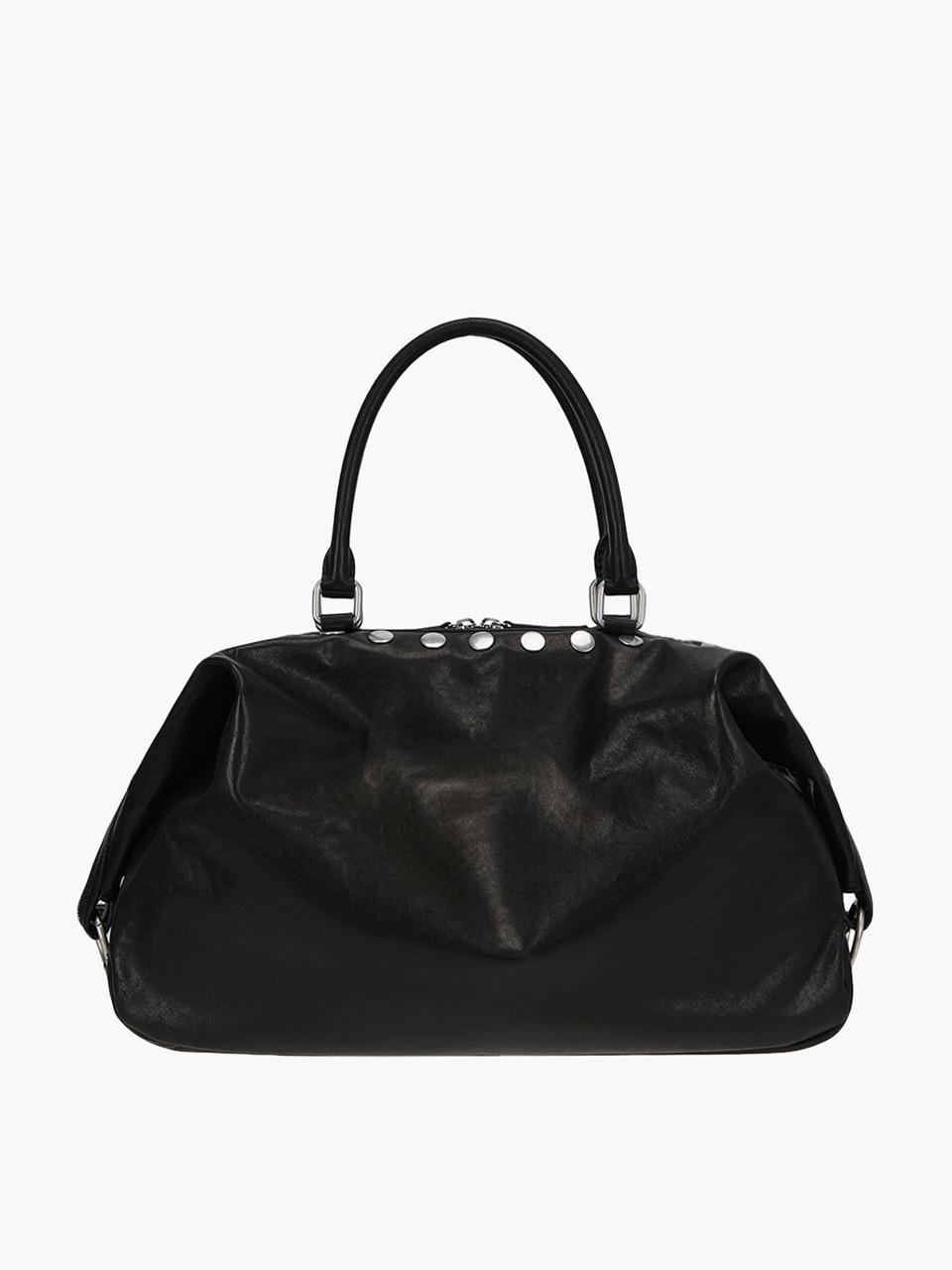 DUMPLING STUD_black washed nappa