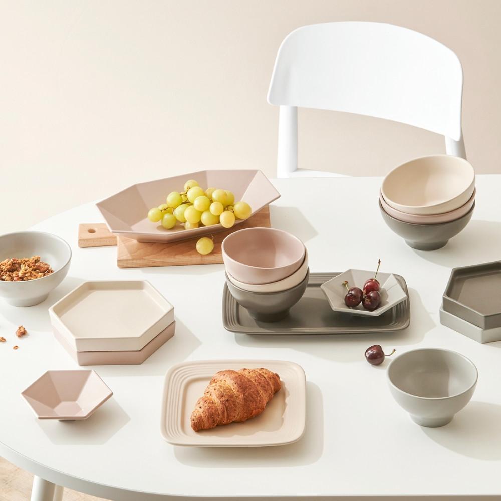 (7P추가사은) 4인 홈세트 헥사곤 베이직 17P 신혼그릇 혼수식기세트