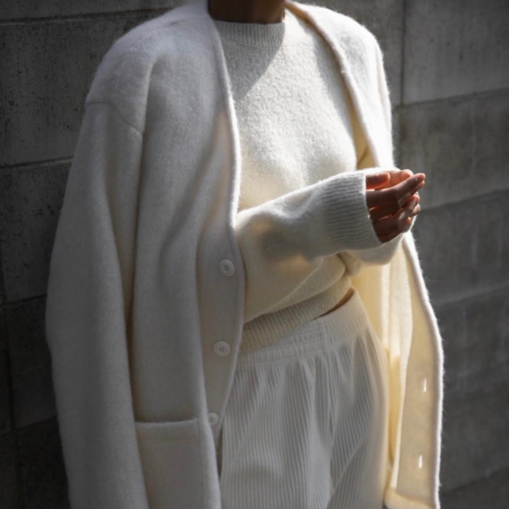 모헤어 울 니트 오버사이즈 가디건 5color