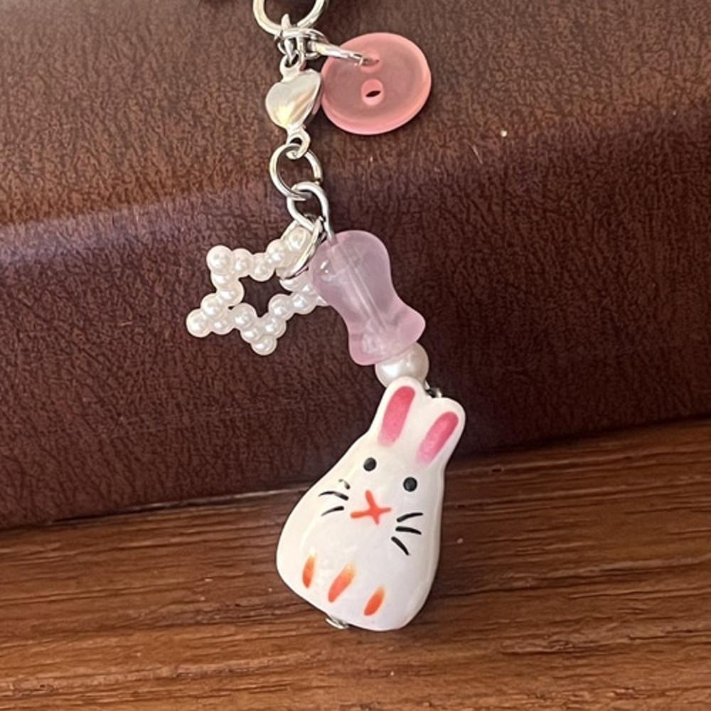 [계묘년 토끼 키링] 별 핑크 떡방아 달토끼 열쇠고리 가방키링 마을엔