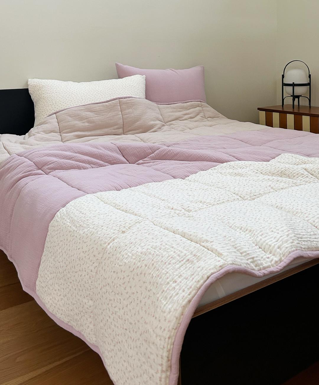 [신상품 5%할인] 코튼 스트라이프 블랭킷 플라워