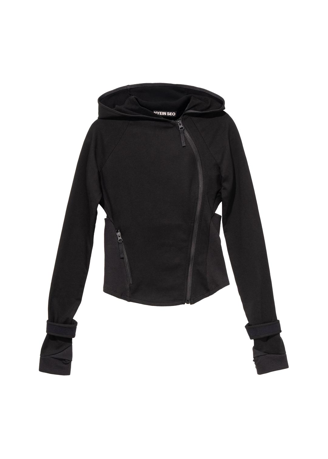 Hooded Asymmetric Zip Top