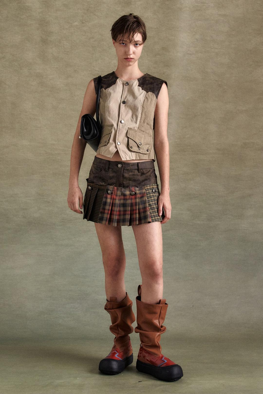 MOLLY FAUX-LEATHER MICRO DETACHABLE SKORT apa827w(MULTI)