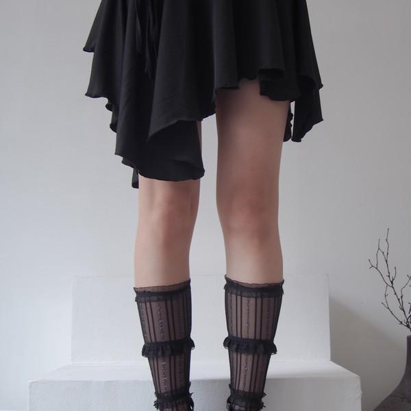 Mesh Glitter Frill Knee Socks