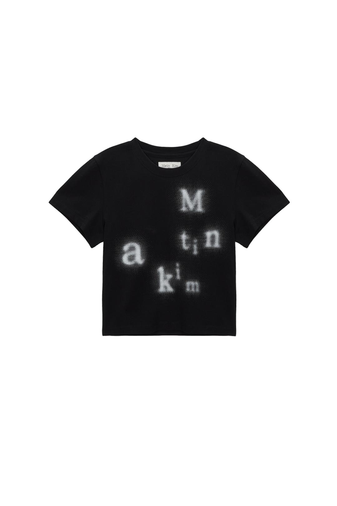 BLURRED LOGO CROP TOP IN BLACK