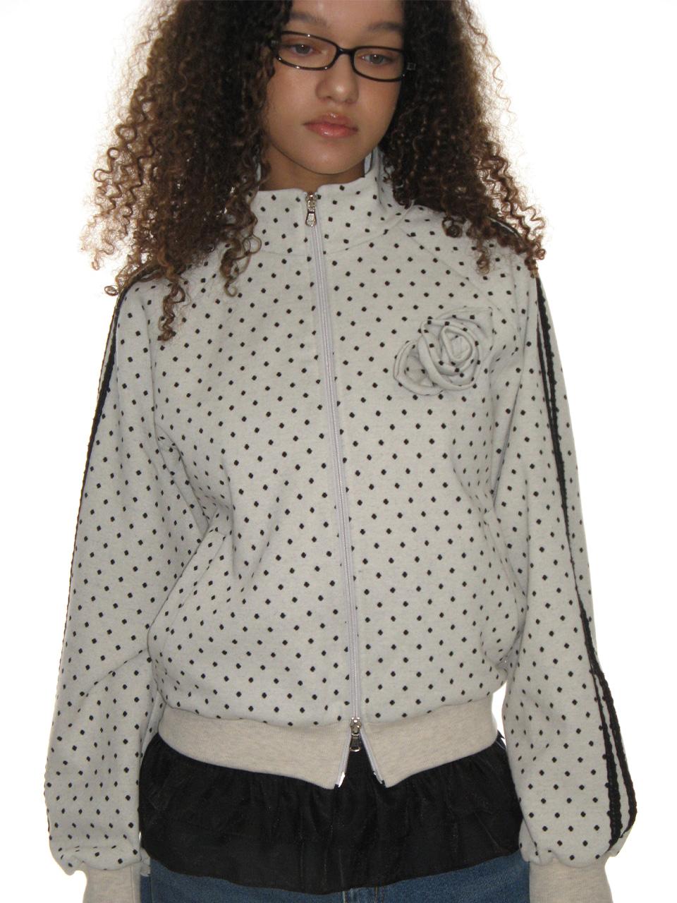 ROSE DOT TRACK JACKET_OATMEAL
